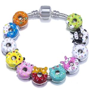 🌈🍩 Kawaii Donut Charm Bracelet – Featuring Pokémon & Sanrio Cuties! ✨💖